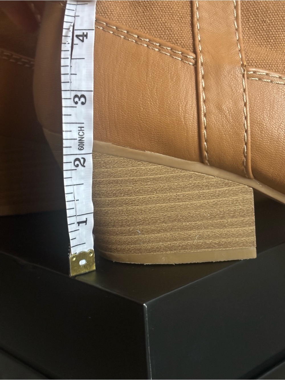 Universal Thread Kay Cowgirl Boots Tan Size 10 Western Ankle Boot Block Heel - Picture 10 of 10